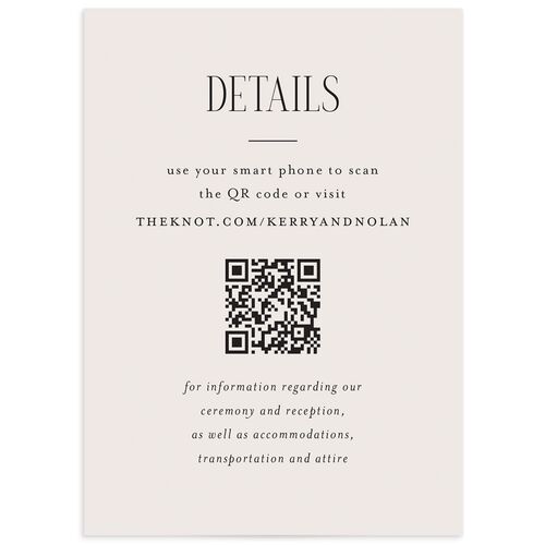Cosmopolitan Wedding Enclosure Cards - Cream