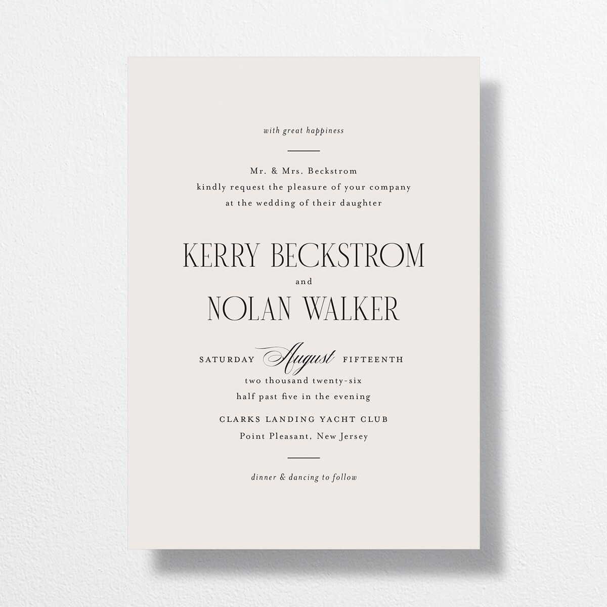 Cosmopolitan Wedding Invitations Champagne Signature No Standard