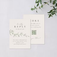Graceful Botanical Foil QR Code RSVP Cards Greenery Signature Standard