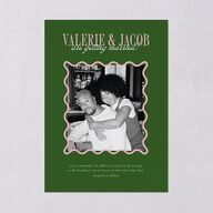 Wavy Frame Photo Wedding Invitations Scottish Green Signature Blank No Standard