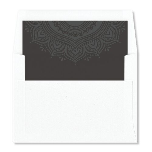 Indian Gilded Adornment Standard Envelope Liners Charcoal Standard