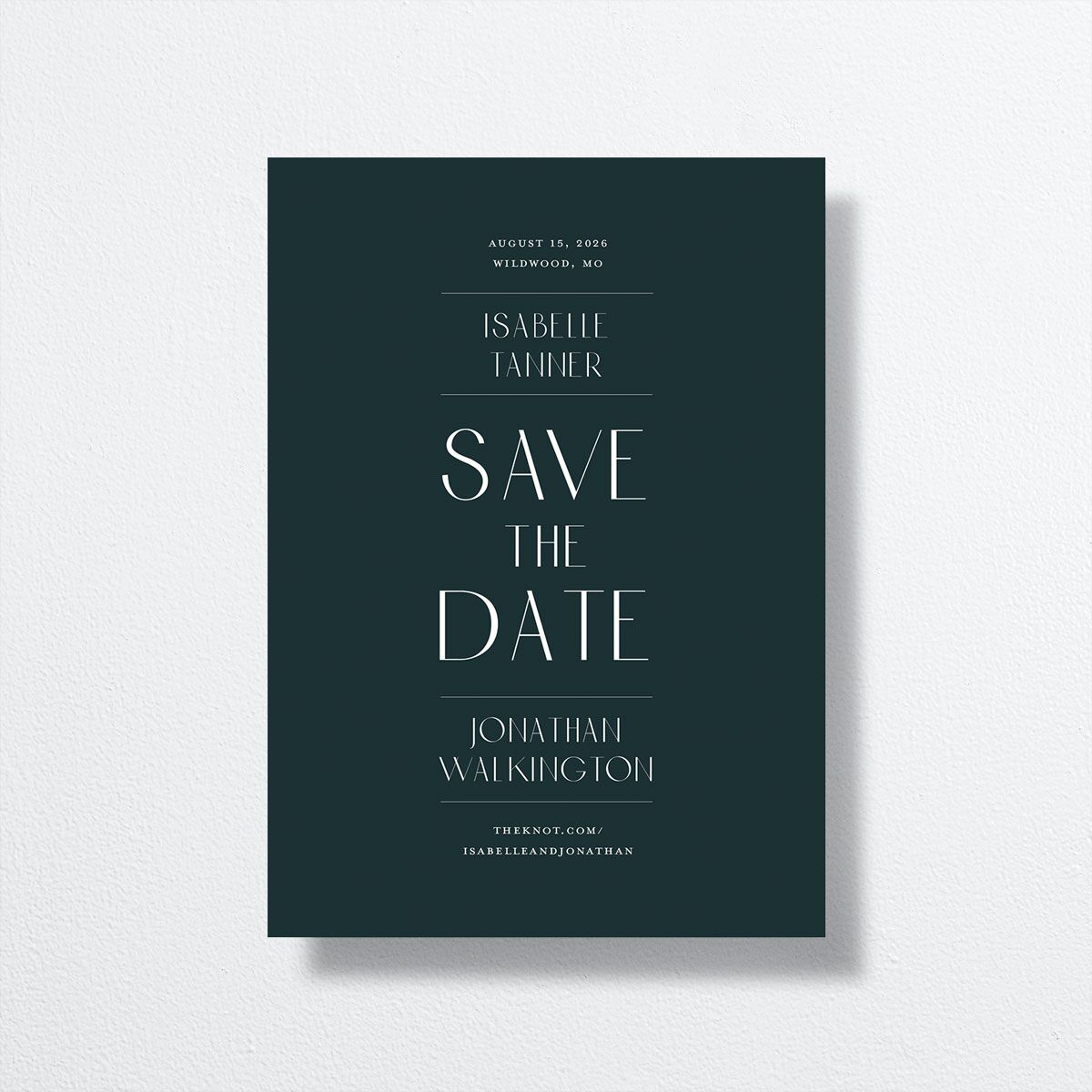 Elegant Nouveau Save the Date Cards Gold Dark Emerald Signature smooth No