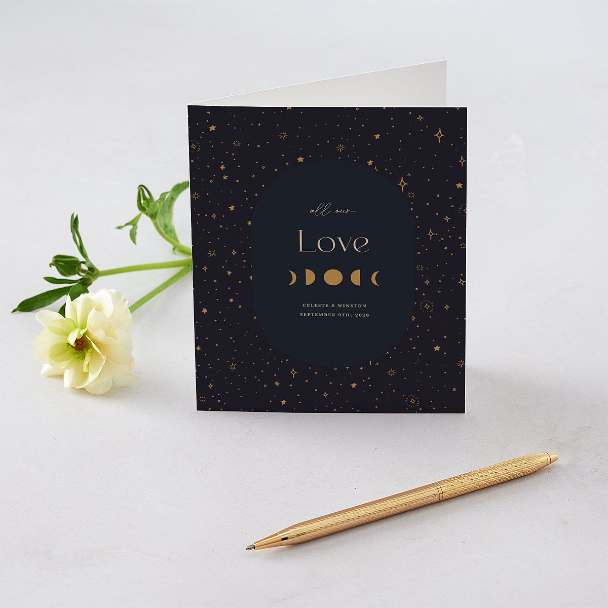 Celestial Galaxy Thank You Cards Dark Navy