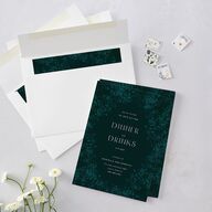 Moonlit Garden Rehearsal Dinner Invitations Dark Green Signature Blank
