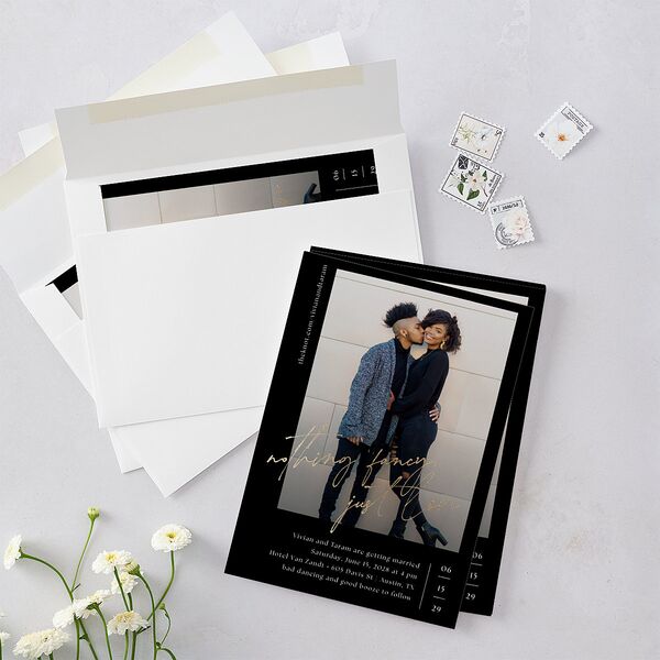 Just Love Wedding Invitations Gold Licorice Signature Blank No
