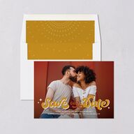 Disco Love Save the Date Cards Red Clay Signature smooth Blank No Standard