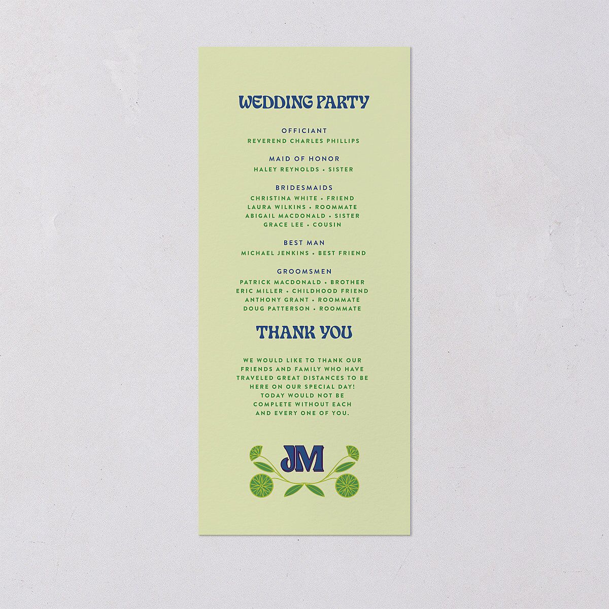Wedstock Wedding Programs Sky Signature