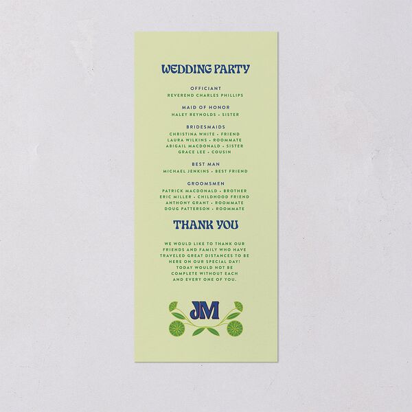 Wedstock Wedding Programs Sky Signature