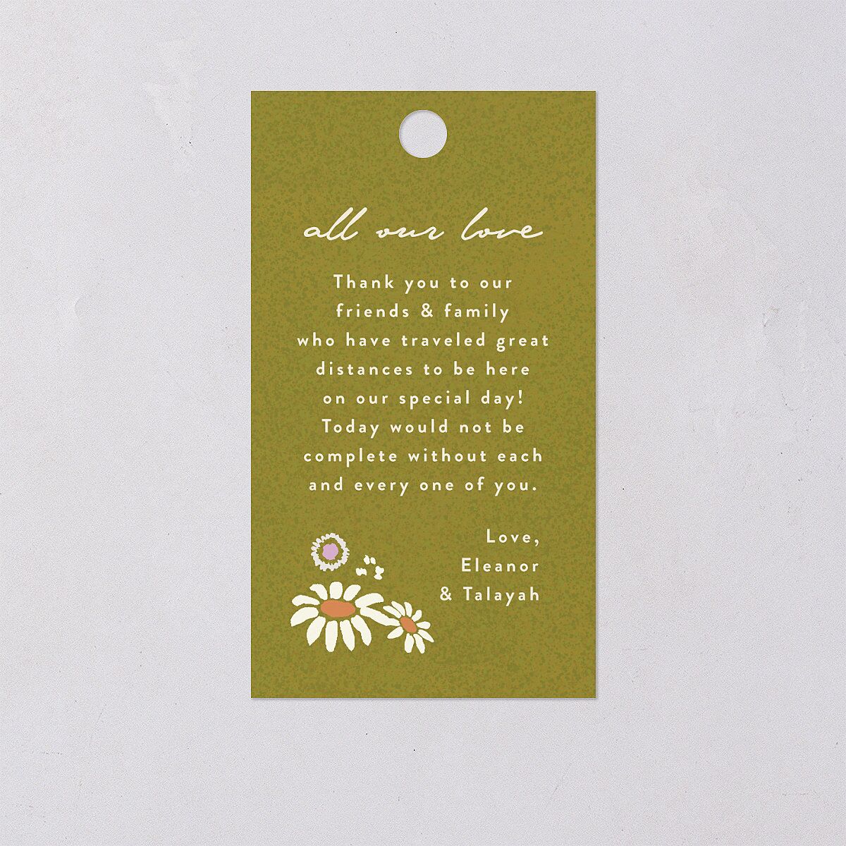 Wildflower Nouveau Favor Gift Tags Dark Camo Signature