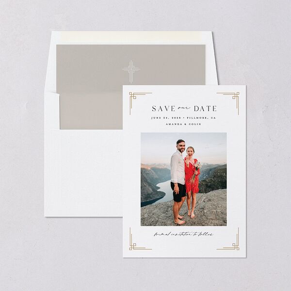 Church Cross Save The Date Cards Pure White Signature smooth Blank No Standard