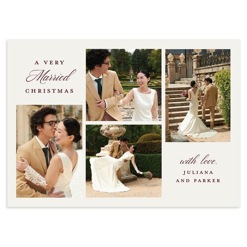 Very Married Christmas Photo Gallery Holiday Cards Burgundy Signature Blank Standard