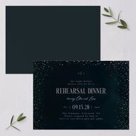 Sparkling Night Rehearsal Dinner Invitations Navy Signature Blank