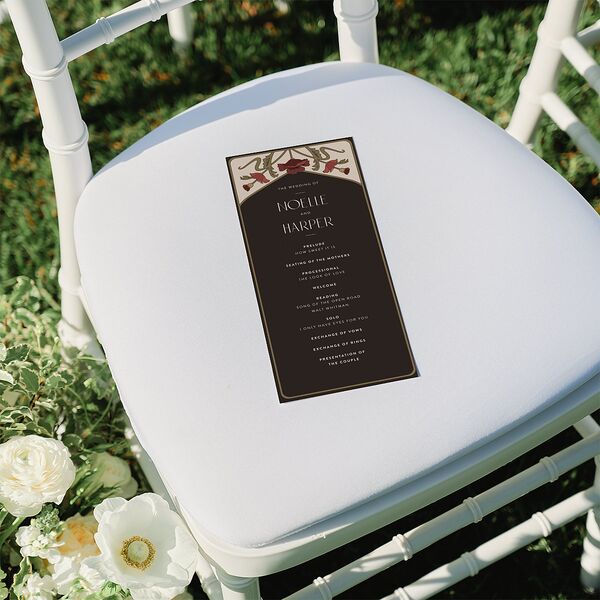 Vintage Nouveau Floral Wedding Programs Merlot Signature