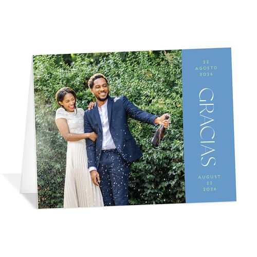Color del Amor Bilingual Foreign Language Thank You Cards Sea Blue