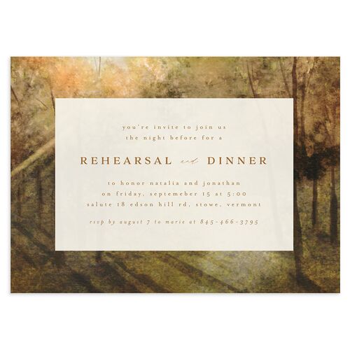Enchanted Forest Rehearsal Dinner Invitations Saddle Signature Blank Standard