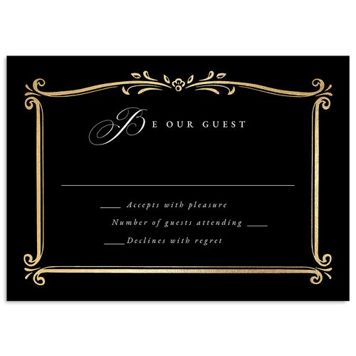 Once Upon a Time Wedding Response Cards Gold Licorice Signature Standard