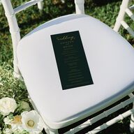Gold Calligraphy Wedding Programs Dark Green Signature