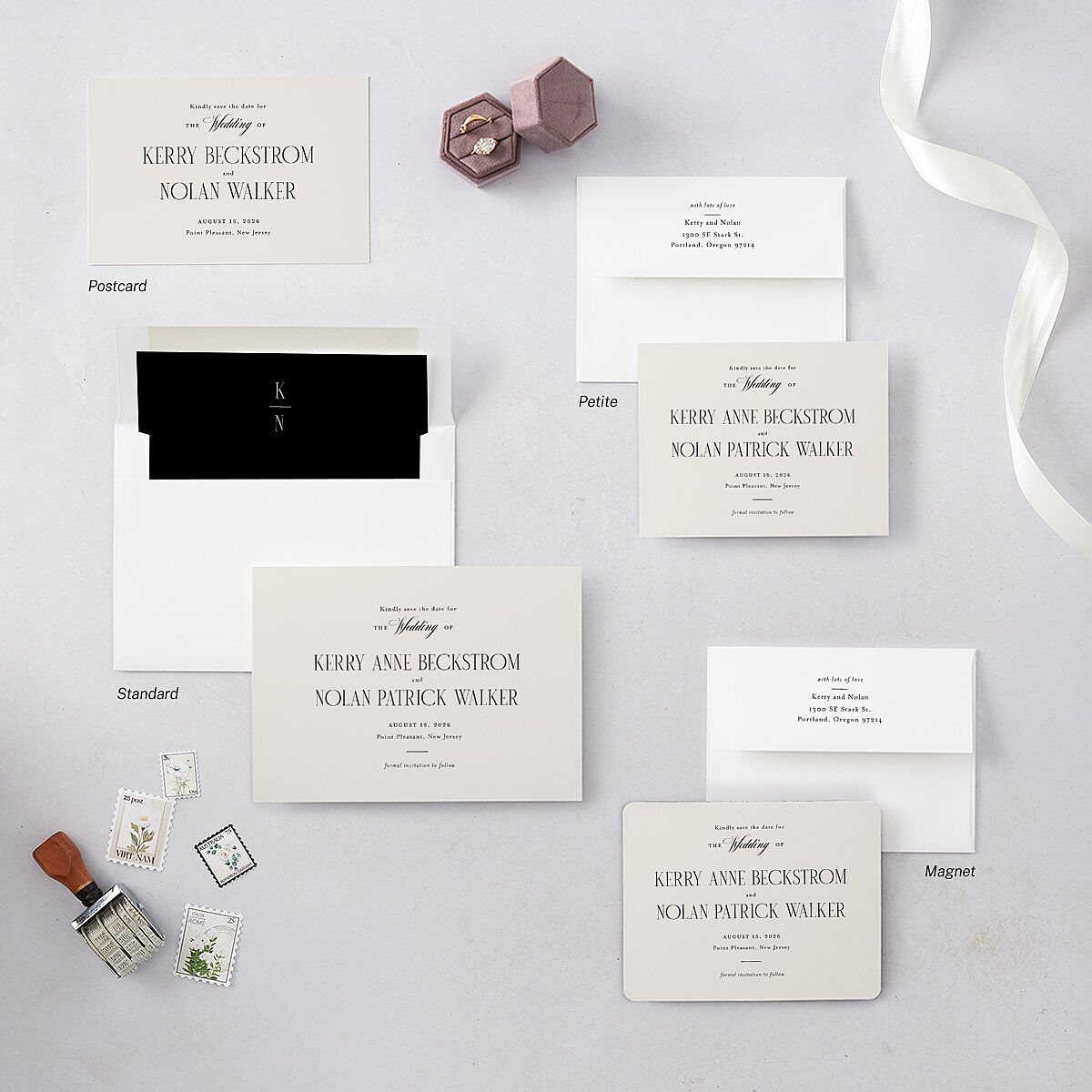 Cosmopolitan Save the Date Cards Champagne Signature smooth Blank No Standard