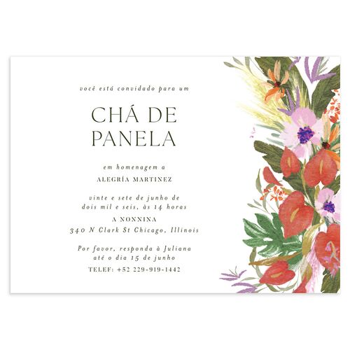 Flores Tropicais Bridal Shower Invitations Orchid Signature Blank