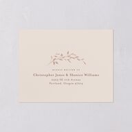 Oval Garland All-in-One Wedding Invitations Sepia Signature Light Both Recipient and Return Addresses No