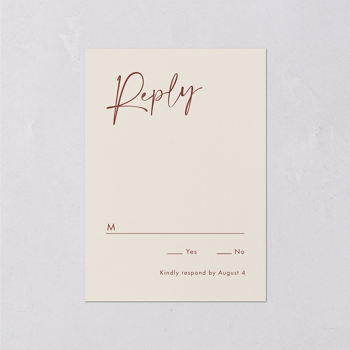 Simple Script Wedding Response Card Vintage Pink Signature Standard