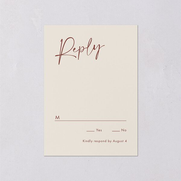 Simple Script Wedding Response Card Vintage Pink Signature Standard