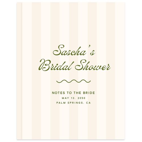 Cabana Stripes Bridal Shower Guest Books Olive