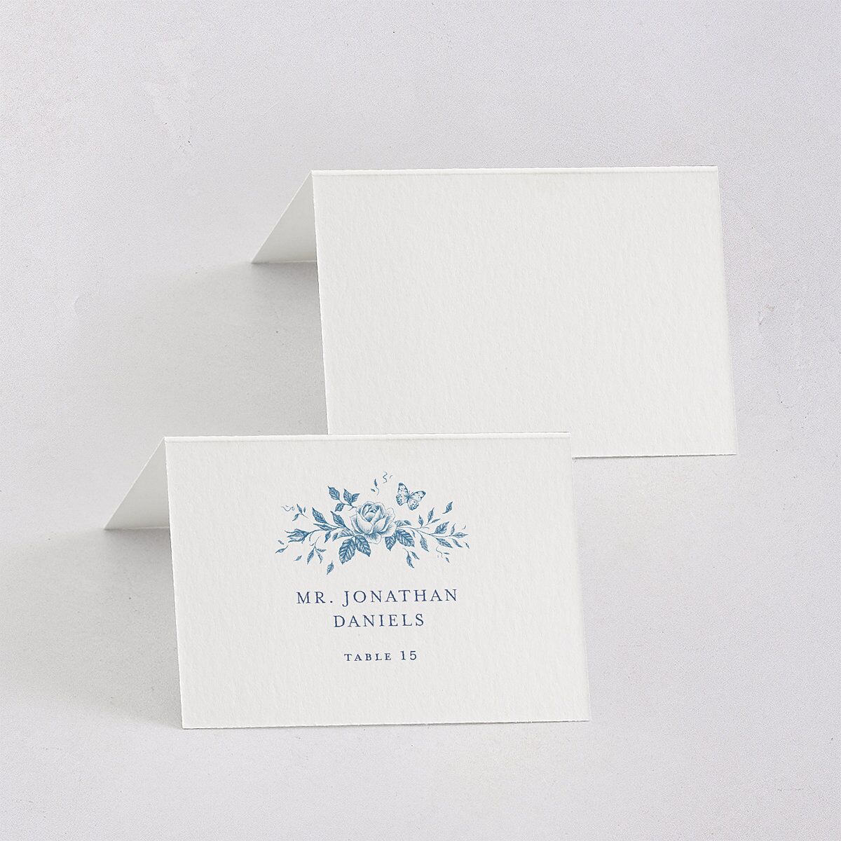 Elegant Rose Crest Place Cards Sapphire Signature