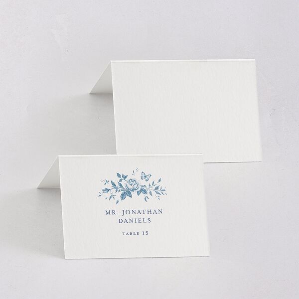 Elegant Rose Crest Place Cards Sapphire Signature