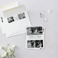 Modern Classic Picture Portrait Save The Date Magnets Pure White Magnet Paper