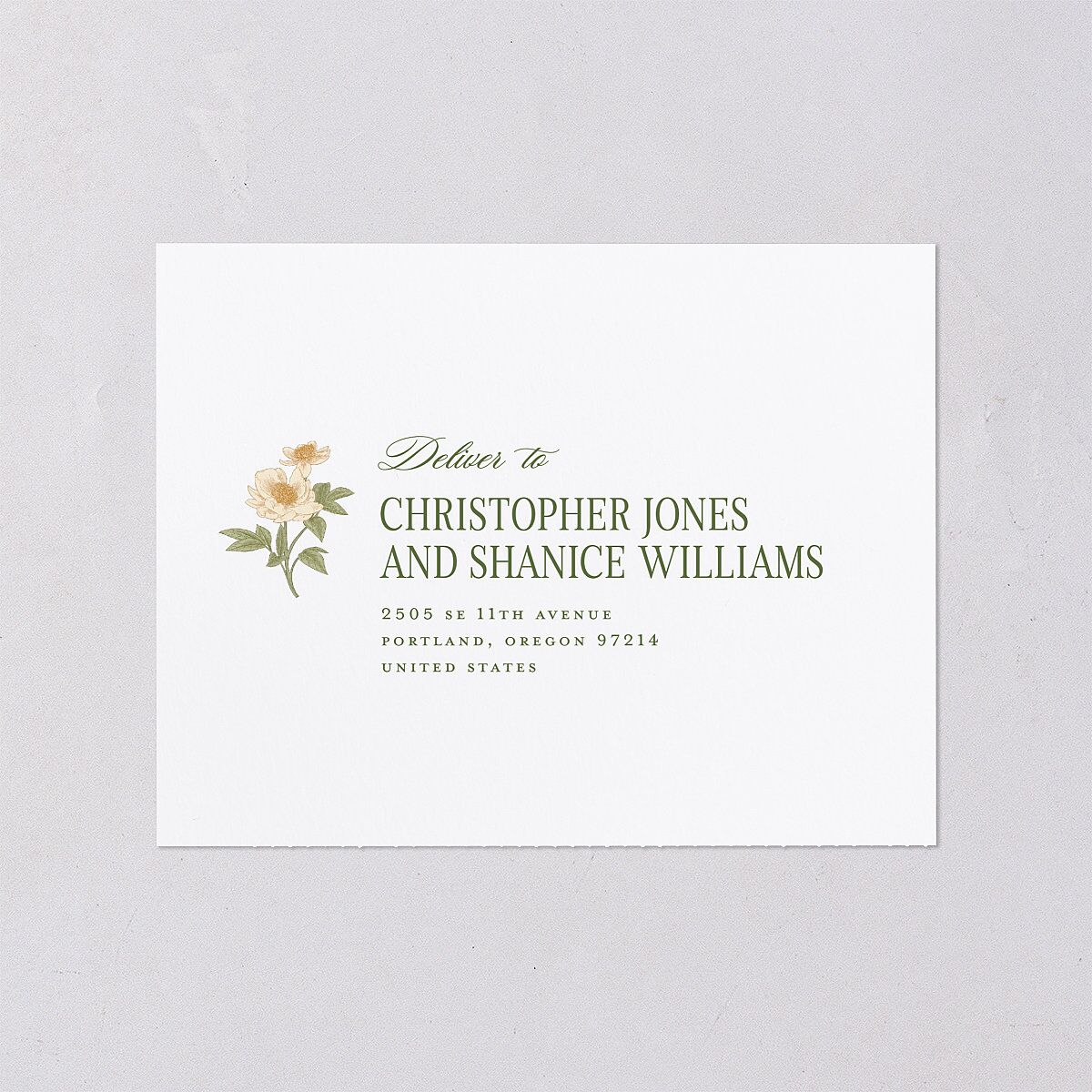 Floral Vintage Lattice All-in-One Wedding Invitations Champagne Signature Light Both Recipient and Return Addresses No