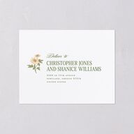 Floral Vintage Lattice All-in-One Wedding Invitations Champagne Signature Light Both Recipient and Return Addresses No
