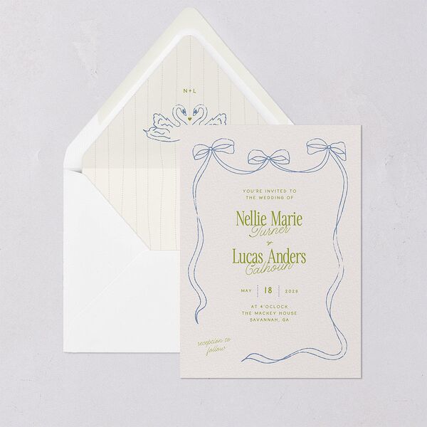 Modern Delicate Bows Euro Envelope Liners Peridot Luxe