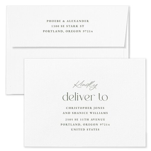 Striking Scene Save The Date Card Envelopes White Thyme Both Recipient and Return Addresses Signature Standard