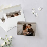 Meet the Newlyweds Thank You Cards Burgundy