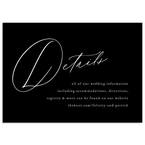 Simply Devoted Wedding Event Detail Cards Licorice Signature Standard