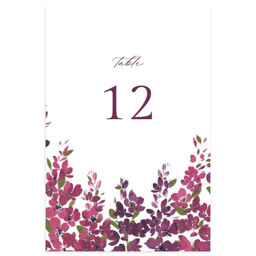 Delphinium Crest Table Numbers Mauve Signature