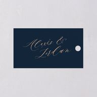 Elegant Glow Favor Gift Tags Navy Signature