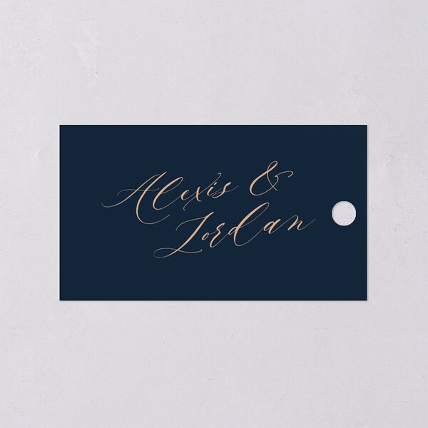 Elegant Glow Favor Gift Tags Navy Signature