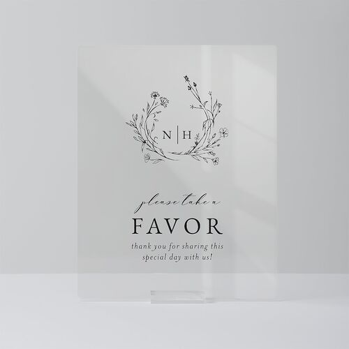 Natural Monogram Acrylic Favor Tabletop Sign Small Midnight Navy Standard Acrylic S Tabletop Favor