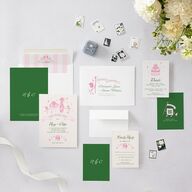 Whimsical Retro Cartoon Wedding Invitations Candy Pink Signature Blank No Standard