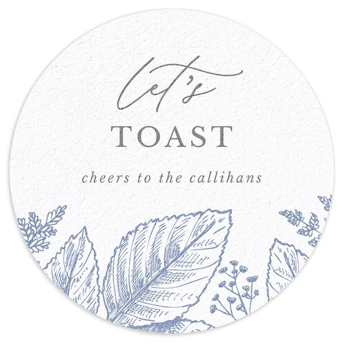 Botanical Frame Coasters Dusty Blue Cardboard Circle