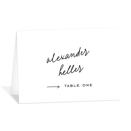 Sunny Day Modern Script Place Cards Pure White Signature