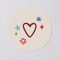 What a Year Whimsical Calendar Photos Holiday Stickers Maroon Circle
