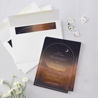 Desert Moon Wedding Invitations Gold Dark Navy Signature Blank No