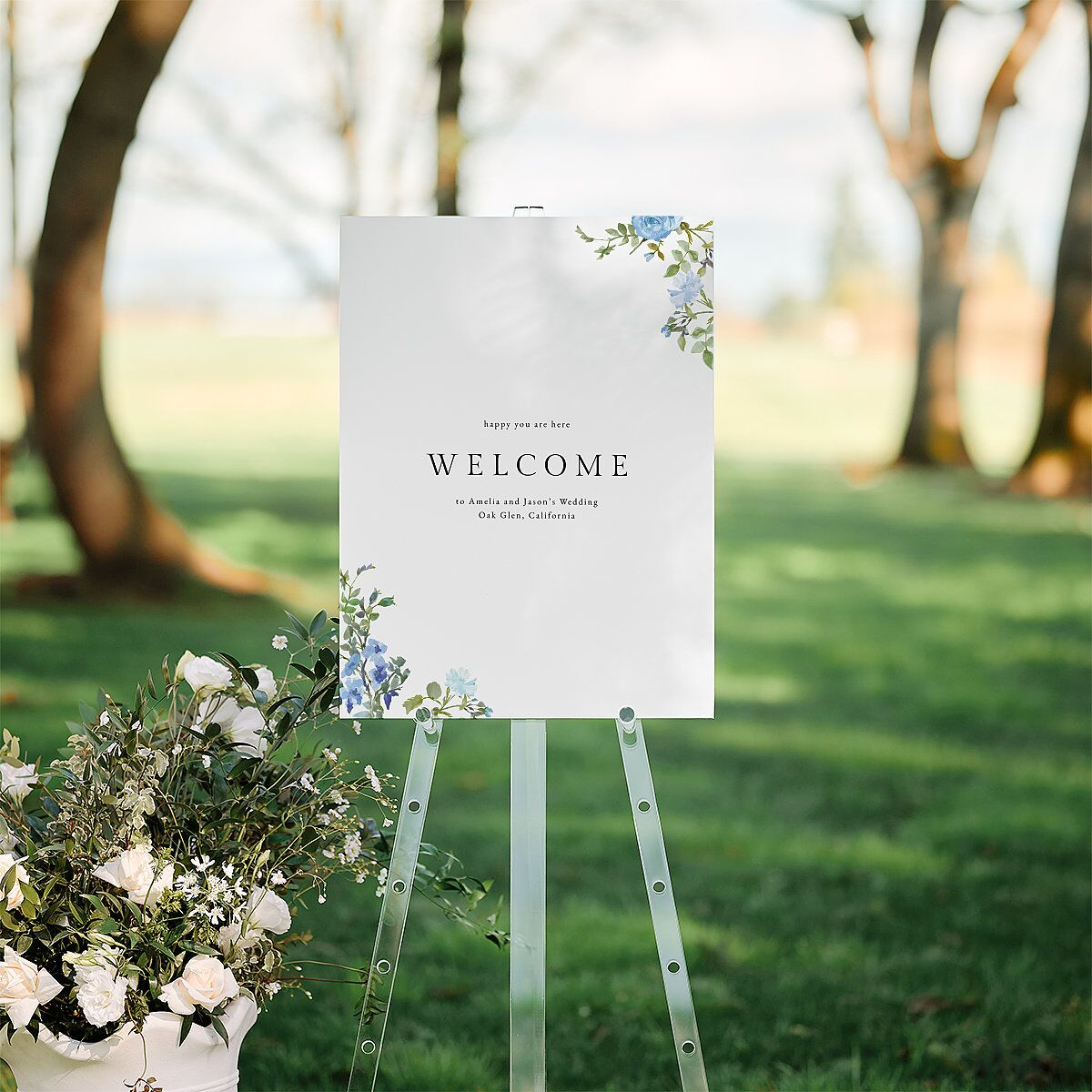 Minimal Floral Standard Welcome Sign Medium Ocean Standard Indoor Foam Core M Welcome