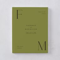 Modern Initials Wedding Guest Book Olive