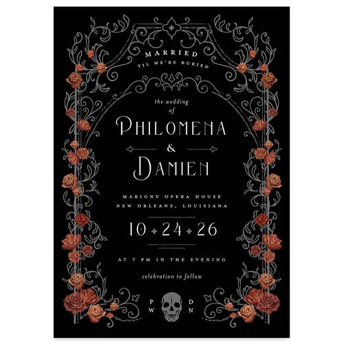 Gothic Gate Wedding Invitations Cinnamon Signature Blank No Standard