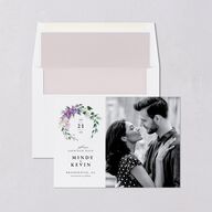 Romantic Wisteria Save The Date Cards Purple Petal Signature smooth Blank No Standard