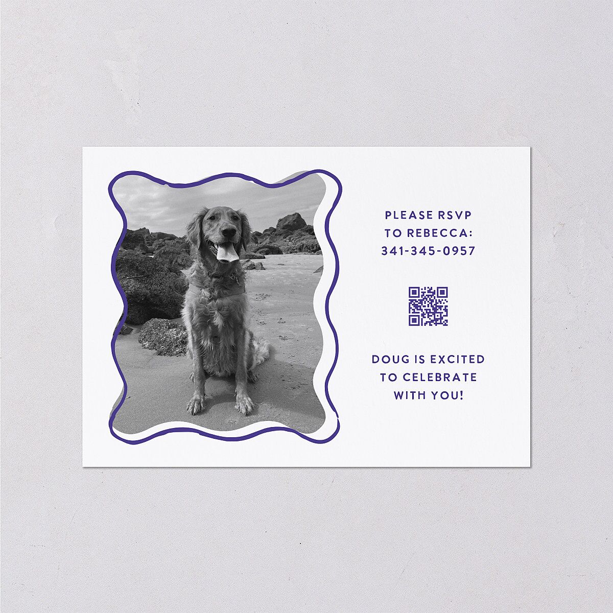 Hand Drawn Wavy Border Wedding Enclosure Cards Sapphire Signature Standard